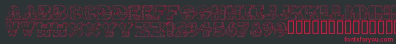 WoodShapes Font – Red Fonts on Black Background