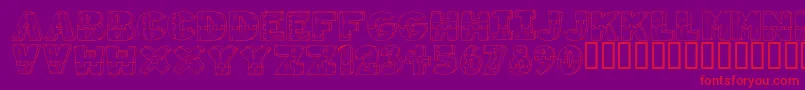 WoodShapes Font – Red Fonts on Purple Background