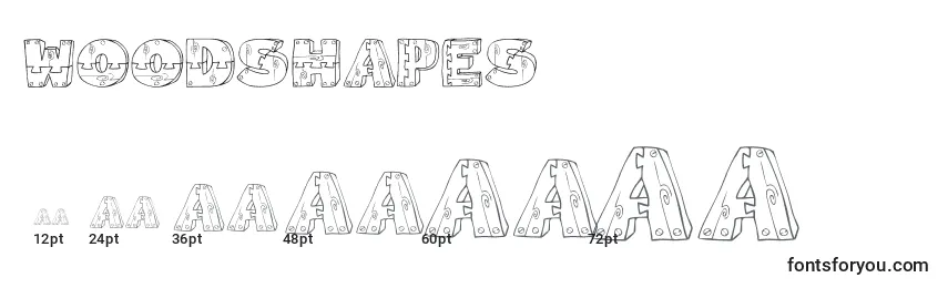 WoodShapes Font Sizes