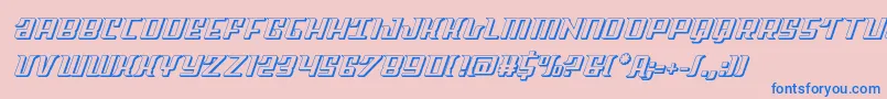 Skycab3D-Schriftart – Blaue Schriften auf rosa Hintergrund