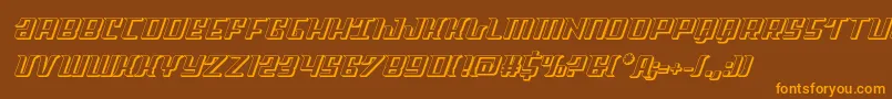 Skycab3D-Schriftart – Orangefarbene Schriften auf braunem Hintergrund