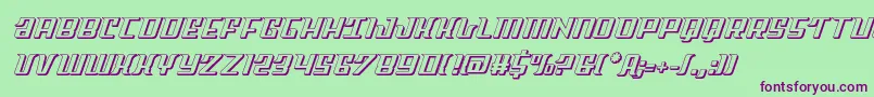 Skycab3D Font – Purple Fonts on Green Background