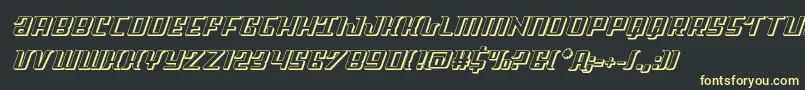 Skycab3D Font – Yellow Fonts on Black Background