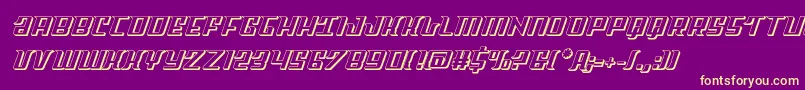 Skycab3D Font – Yellow Fonts on Purple Background