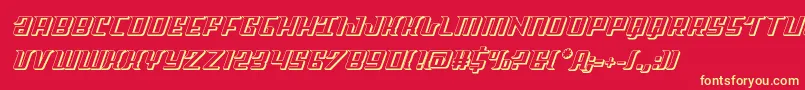 Skycab3D Font – Yellow Fonts on Red Background