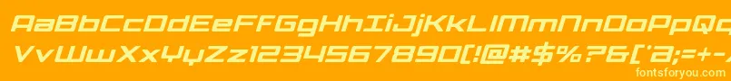 Phoenicialowercasecondital-Schriftart – Gelbe Schriften auf orangefarbenem Hintergrund