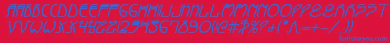 CoyoteDecoBoldItalic Font – Blue Fonts on Red Background