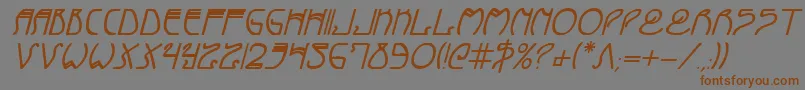 CoyoteDecoBoldItalic Font – Brown Fonts on Gray Background