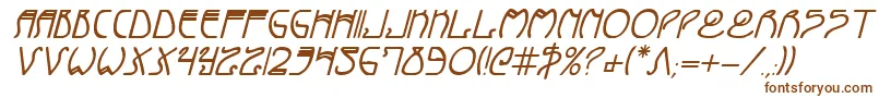 CoyoteDecoBoldItalic-fontti – ruskeat fontit valkoisella taustalla
