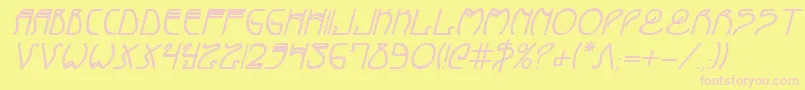 CoyoteDecoBoldItalic-Schriftart – Rosa Schriften auf gelbem Hintergrund