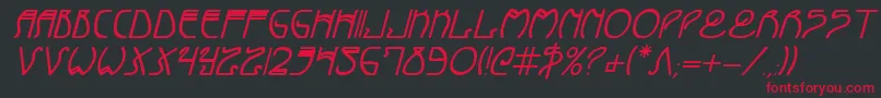 CoyoteDecoBoldItalic Font – Red Fonts on Black Background