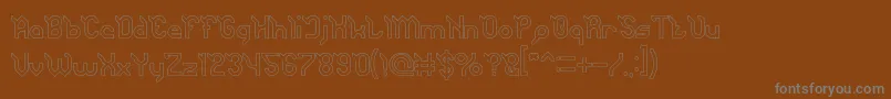 フォントJaguarHollow – 茶色の背景に灰色の文字