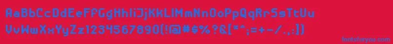 DisposabledroidBbBold Font – Blue Fonts on Red Background