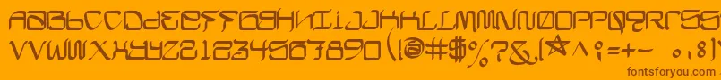 CalifaschiselFree-Schriftart – Braune Schriften auf orangefarbenem Hintergrund