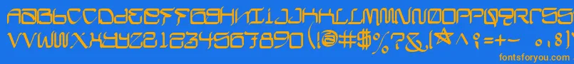 CalifaschiselFree Font – Orange Fonts on Blue Background