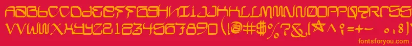 CalifaschiselFree Font – Orange Fonts on Red Background