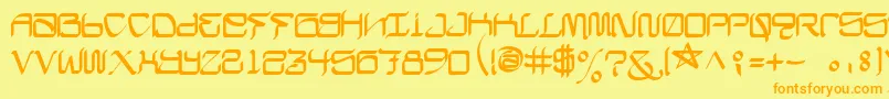 CalifaschiselFree Font – Orange Fonts on Yellow Background