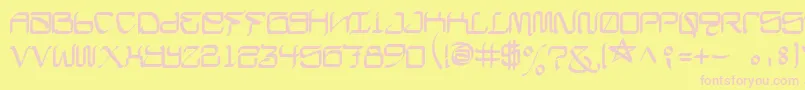 フォントCalifaschiselFree – ピンクのフォント、黄色の背景