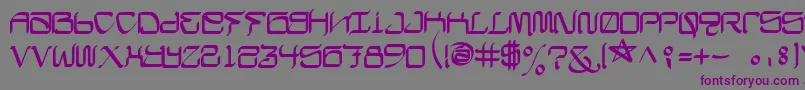 フォントCalifaschiselFree – 紫色のフォント、灰色の背景