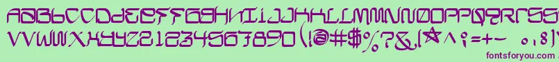 CalifaschiselFree Font – Purple Fonts on Green Background