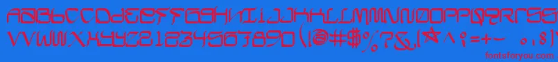 Шрифт CalifaschiselFree – красные шрифты на синем фоне
