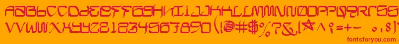 CalifaschiselFree Font – Red Fonts on Orange Background