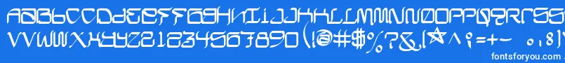 CalifaschiselFree Font – White Fonts on Blue Background