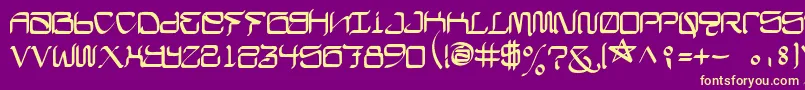 CalifaschiselFree Font – Yellow Fonts on Purple Background