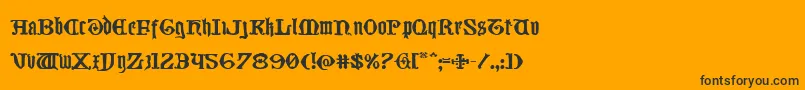 Czcionka Westdelphiaexpand – czarne czcionki na pomarańczowym tle