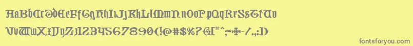 Czcionka Westdelphiaexpand – szare czcionki na żółtym tle