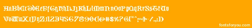 フォントWestdelphiaexpand – オレンジの背景に白い文字