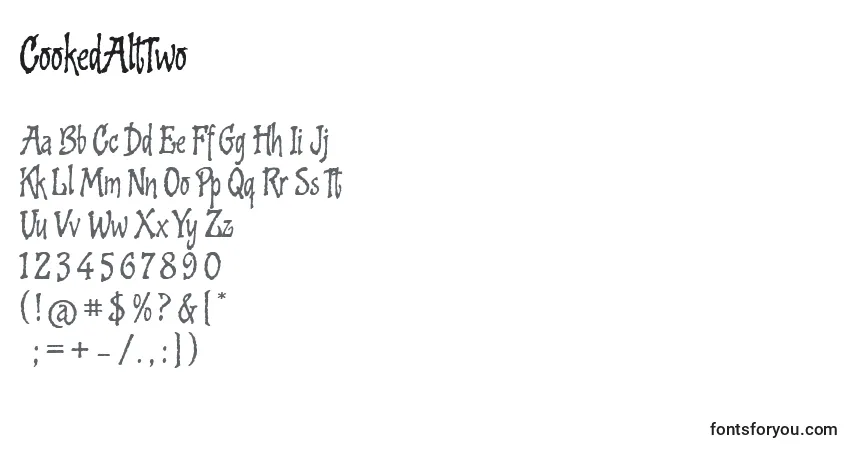 Czcionka CookedAltTwo – alfabet, cyfry, specjalne znaki