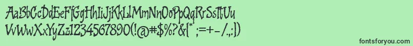 フォントCookedAltTwo – 緑の背景に黒い文字