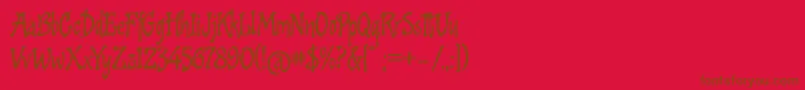 フォントCookedAltTwo – 赤い背景に茶色の文字