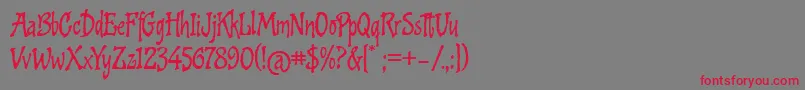 CookedAltTwo Font – Red Fonts on Gray Background