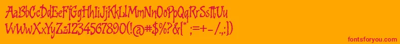 CookedAltTwo Font – Red Fonts on Orange Background