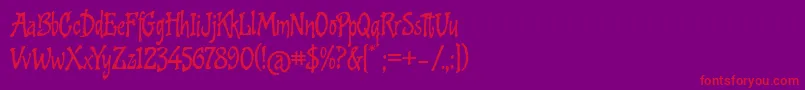 CookedAltTwo Font – Red Fonts on Purple Background