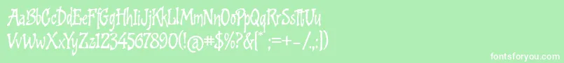 フォントCookedAltTwo – 緑の背景に白い文字