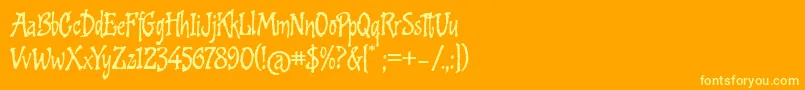 CookedAltTwo-Schriftart – Gelbe Schriften auf orangefarbenem Hintergrund
