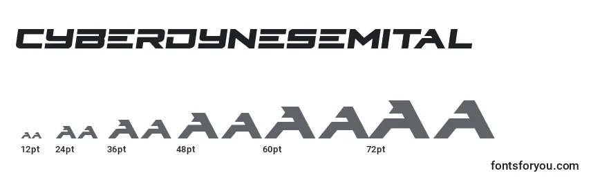 Cyberdynesemital Font Sizes
