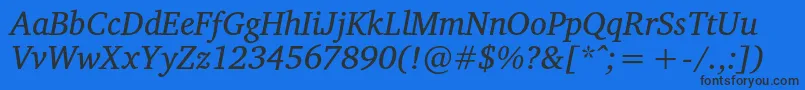 VelekaItalic Font – Black Fonts on Blue Background