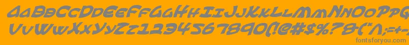 EphesianBoldItalic-fontti – harmaat kirjasimet oranssilla taustalla