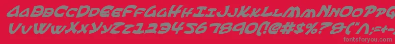 EphesianBoldItalic-Schriftart – Graue Schriften auf rotem Hintergrund