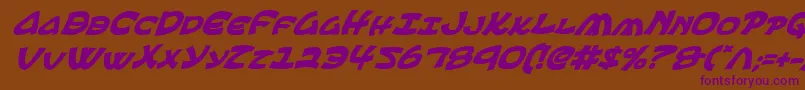 EphesianBoldItalic-Schriftart – Violette Schriften auf braunem Hintergrund
