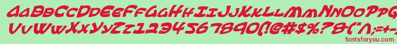 EphesianBoldItalic-Schriftart – Rote Schriften auf grünem Hintergrund