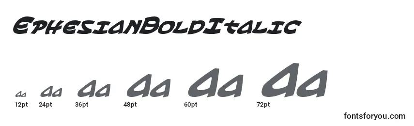 EphesianBoldItalic Font Sizes