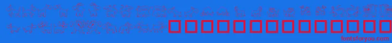 TpfUbiquitous Font – Red Fonts on Blue Background