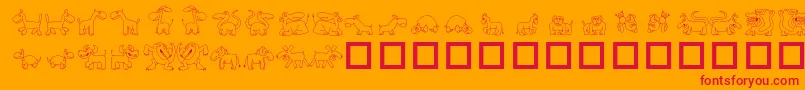 フォントTpfUbiquitous – オレンジの背景に赤い文字