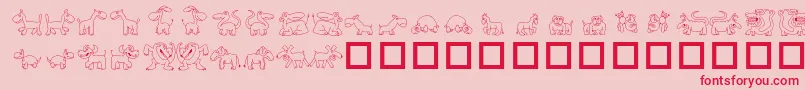 TpfUbiquitous Font – Red Fonts on Pink Background