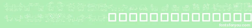 TpfUbiquitous Font – White Fonts on Green Background